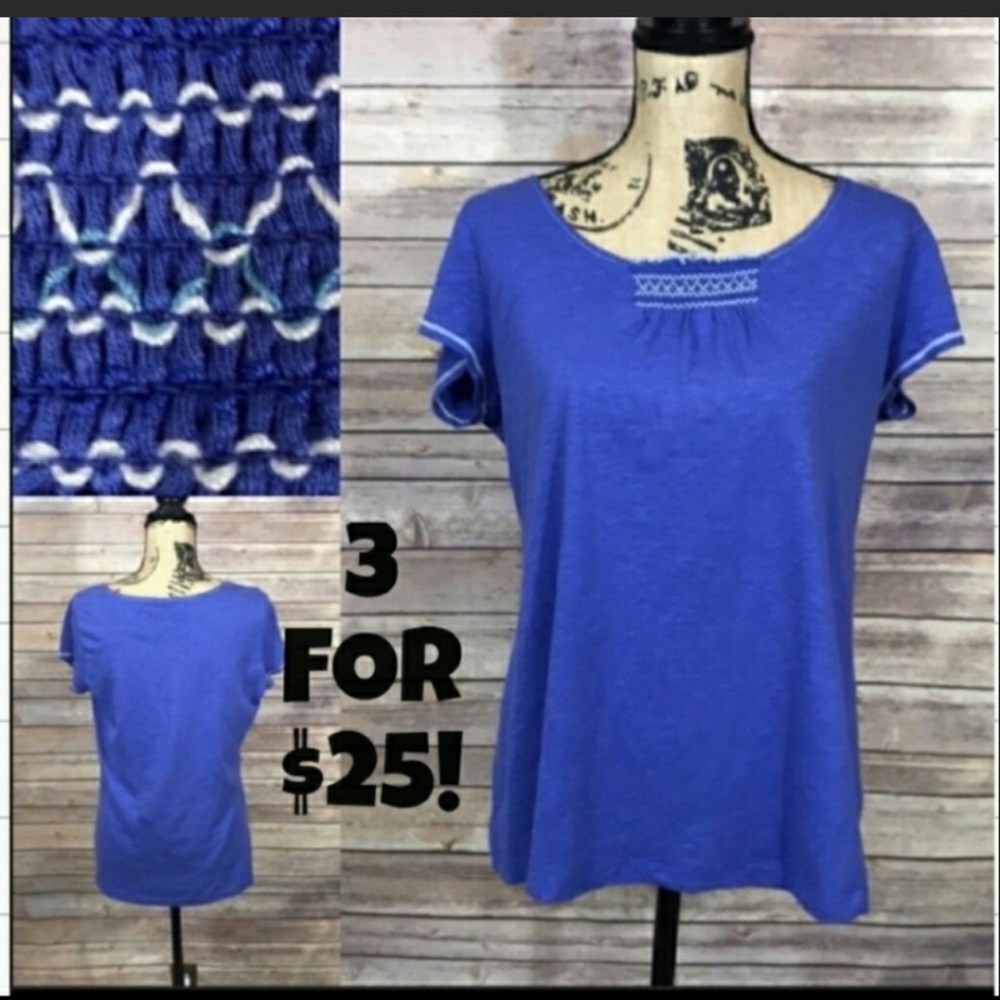 Tommy Hilfiger Periwinkle Boho Short Sleeve Top M